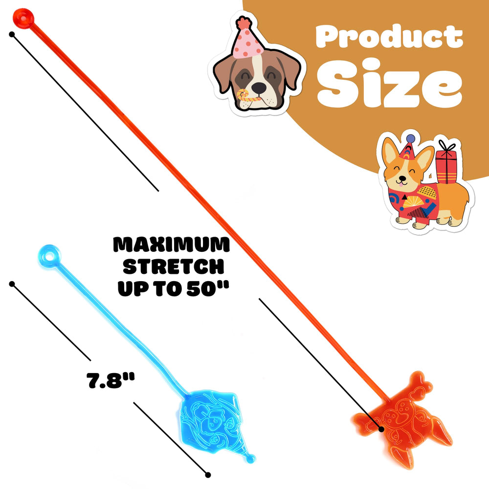 91STICKYHAND dog-themed party favors pack offers stretchy, safe play for kids.