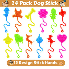 91STICKYHAND 12 puppy designs on stick hands brighten party decor.