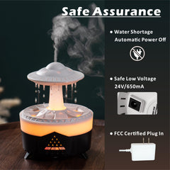 350ml water tank diffuser showing auto-off feature, white