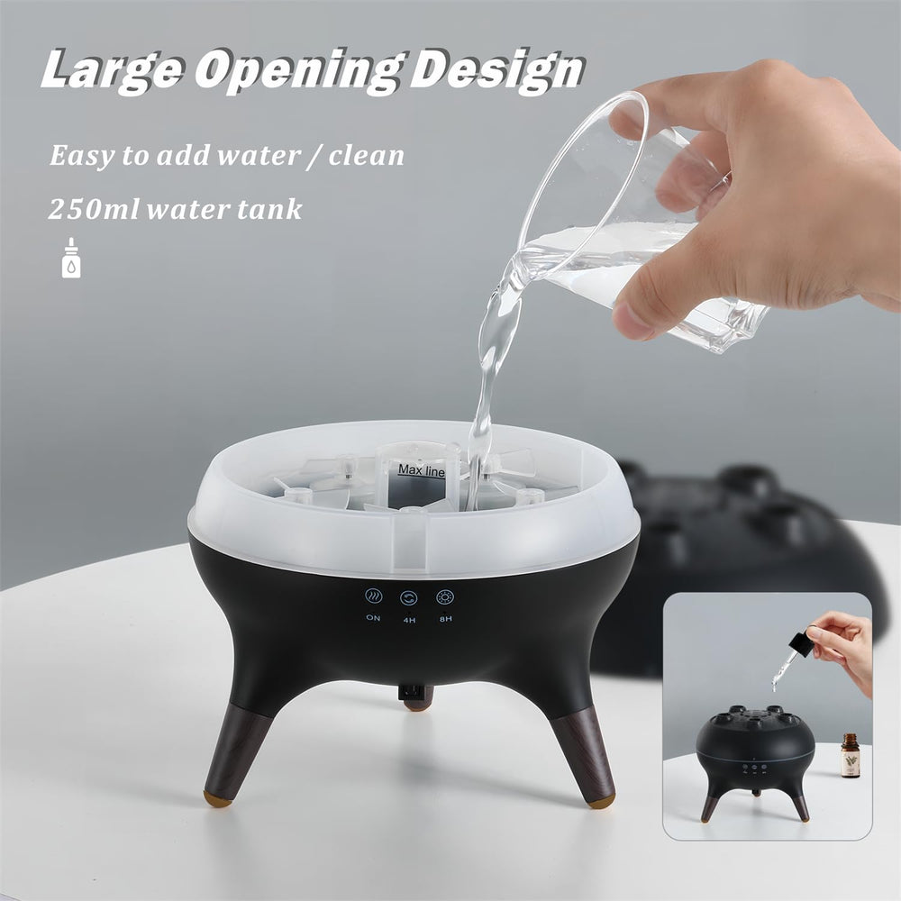 250ml water tank and auto-off safety feature