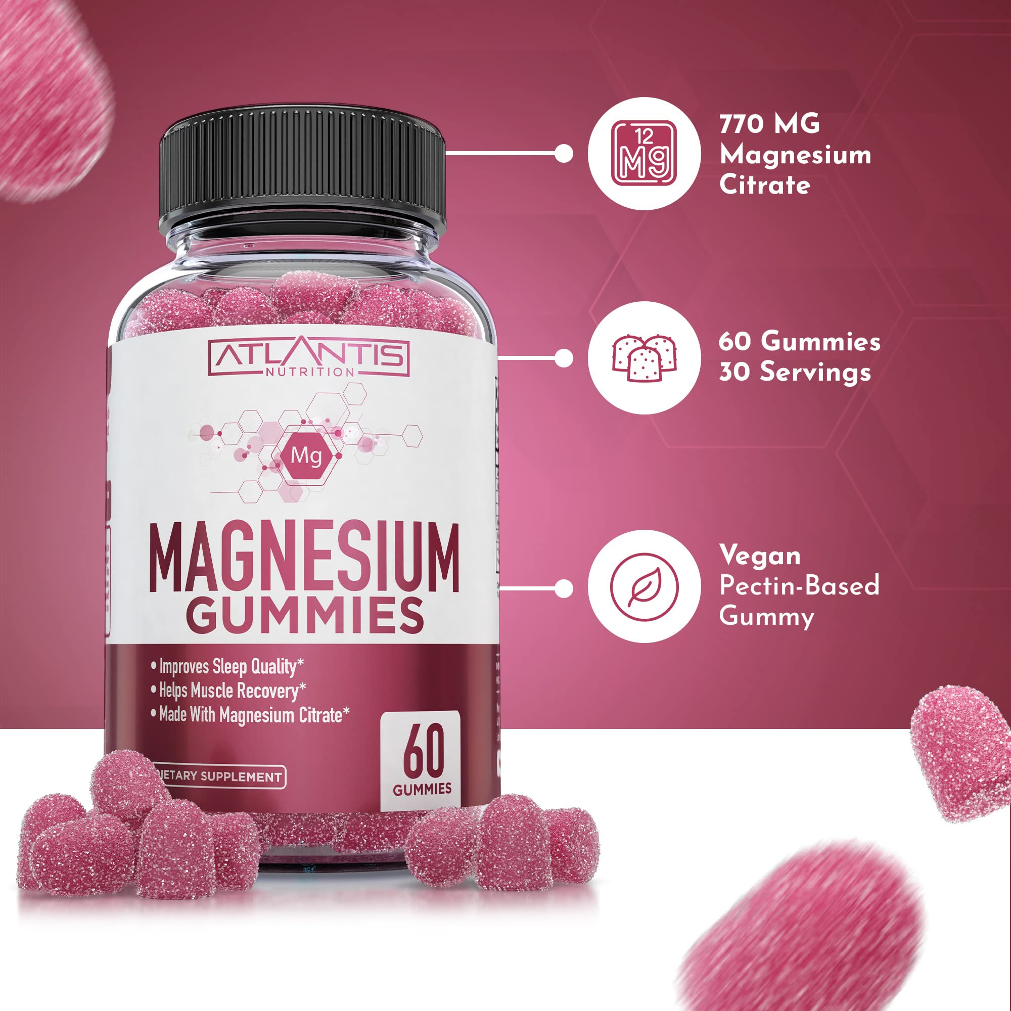Kid-friendly magnesium citrate gummies by Atlantis Nutrition