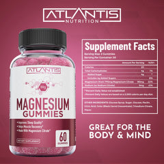 Magnesium citrate gummies packaging and ingredients