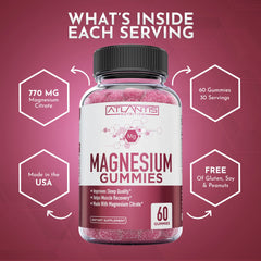 American-made Atlantis Nutrition magnesium gummies
