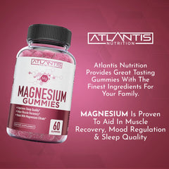 Raspberry-flavored magnesium sleep gummies for kids and adults