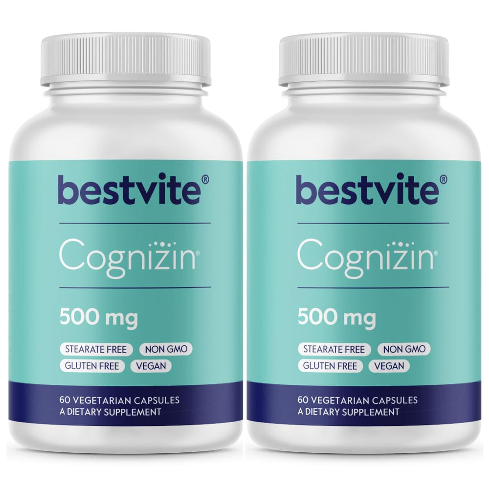Bottle of BESTVITE Cognizin Citicoline 500mg vegetarian capsules