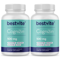 Bottle of BESTVITE Cognizin Citicoline 500mg vegetarian capsules