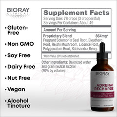 Close-up of Adrenal Recharge tincture ingredients