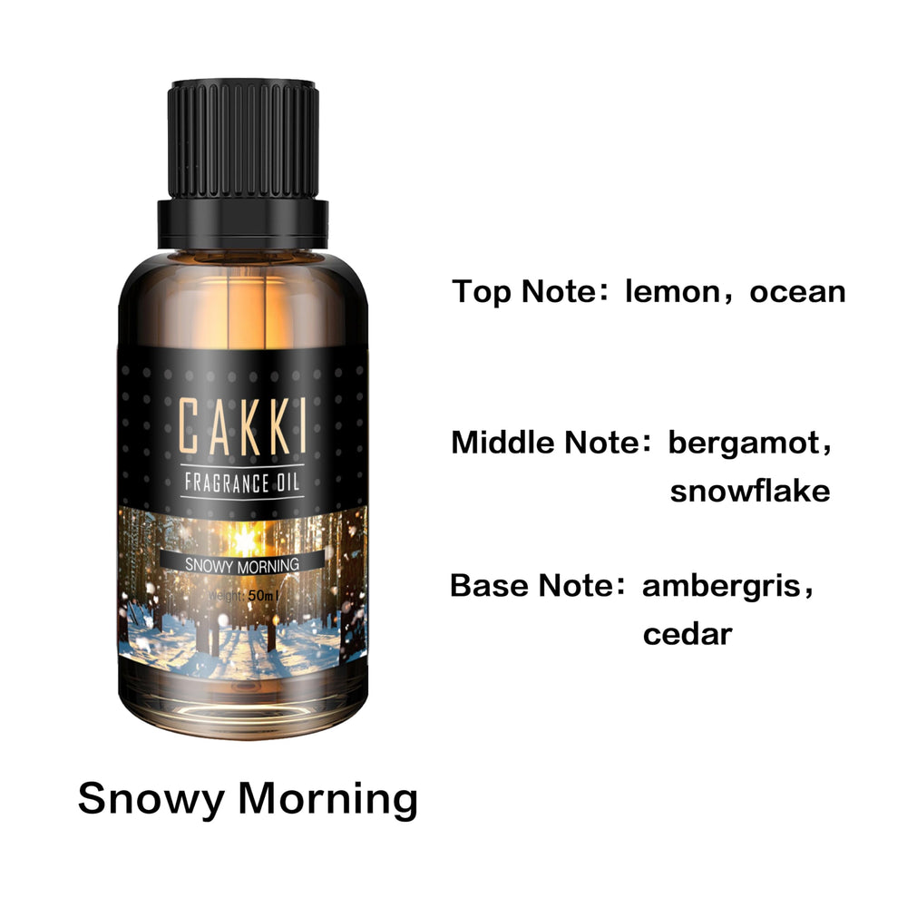 CAKKI Snowy Morning essential oil bottle with packaging 50ml