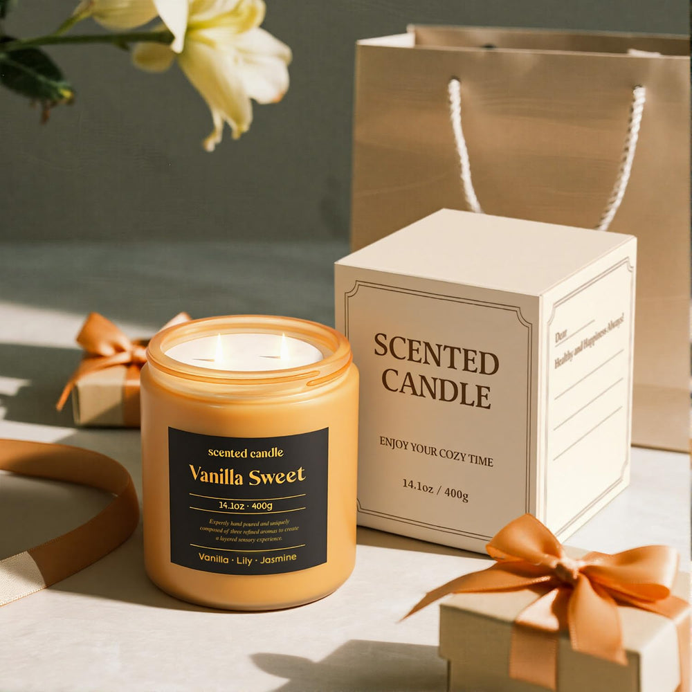 CHILLFLAME Vanilla Candle in an ambient home setting