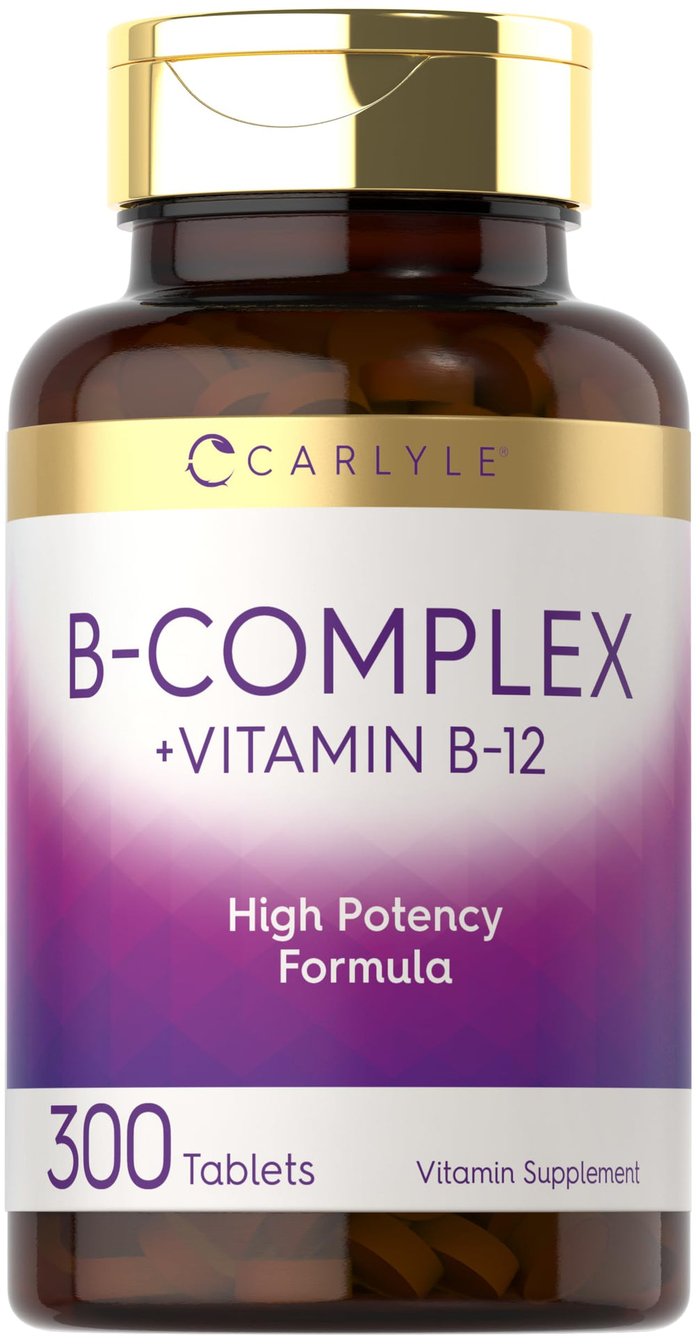 Carlyle B-Complex Vitamin with B12 bottle front view