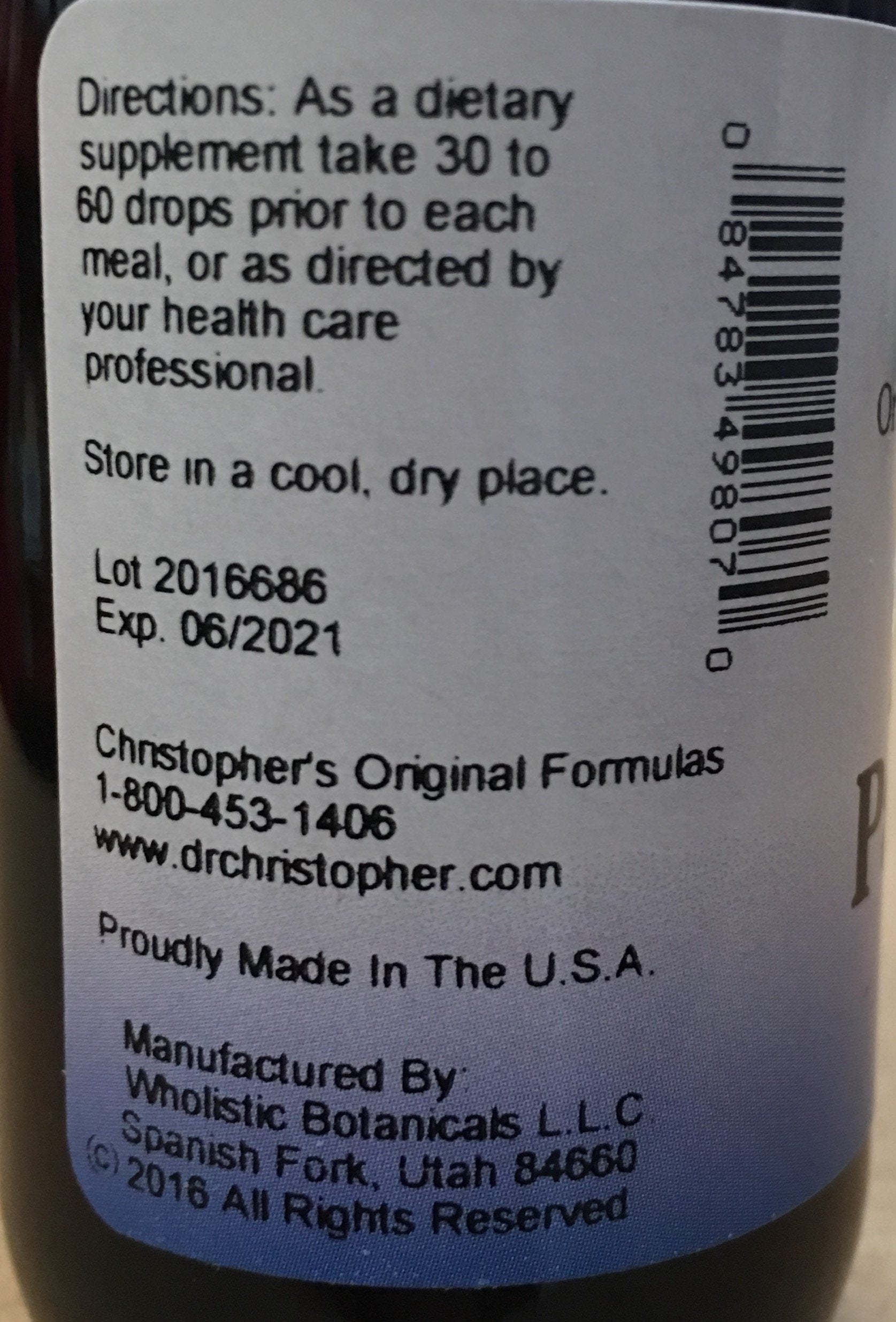 Dropper bottle showing Pancreas Formula Extract for convenient use in drinks