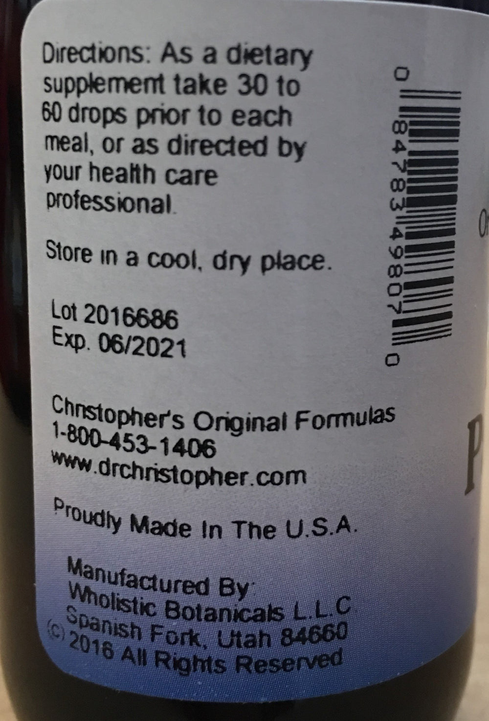 Dropper bottle showing Pancreas Formula Extract for convenient use in drinks
