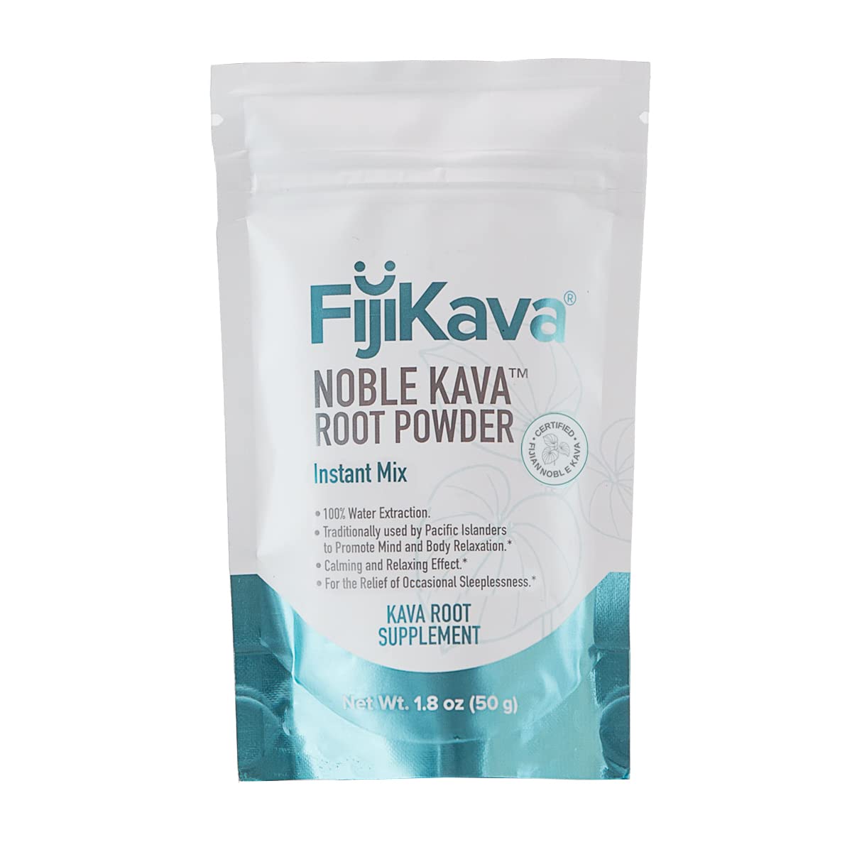 Front label of FijiKava Instant Kava Powder 50g