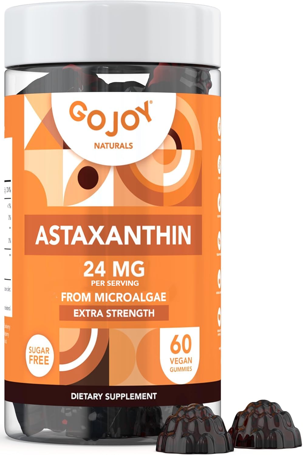 Front view of GOJOY NATURALS Astaxanthin Gummies bottle