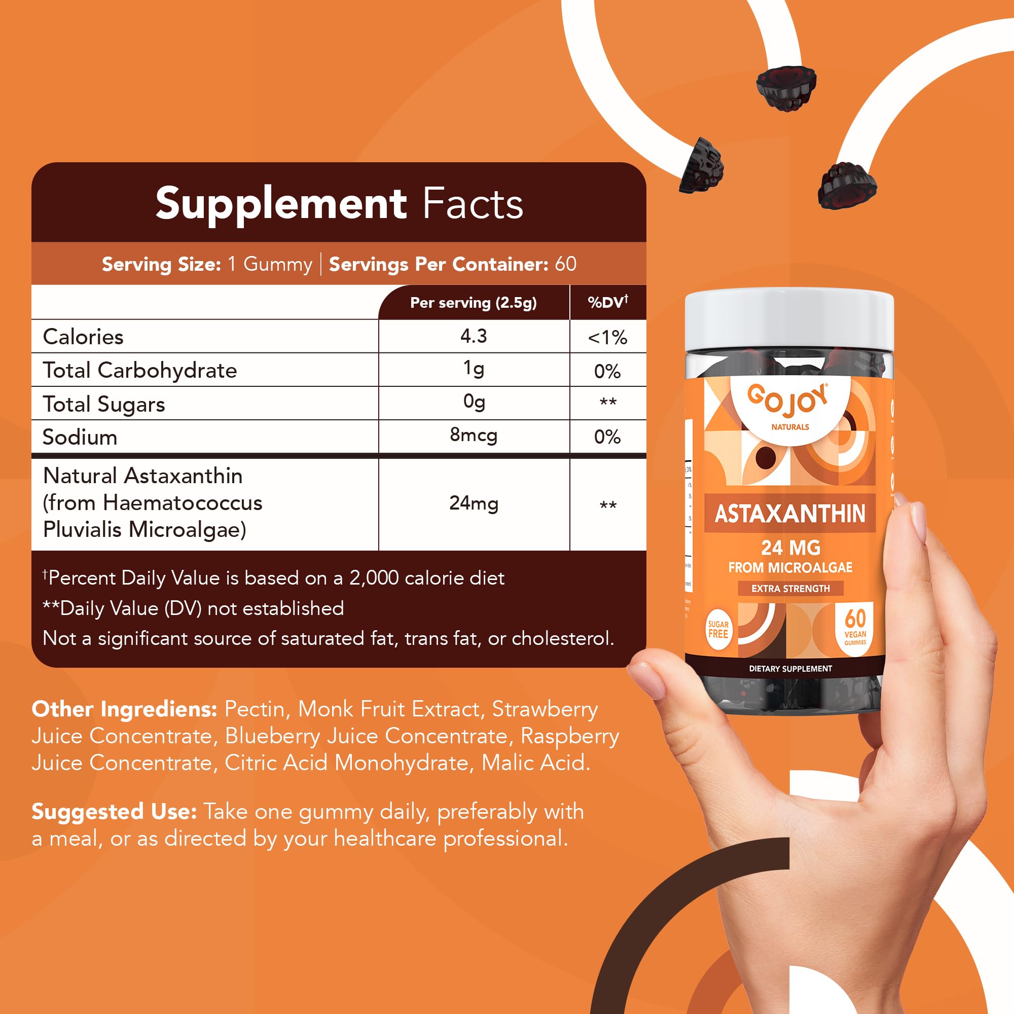 GOJOY NATURALS Astaxanthin Gummies ingredients list