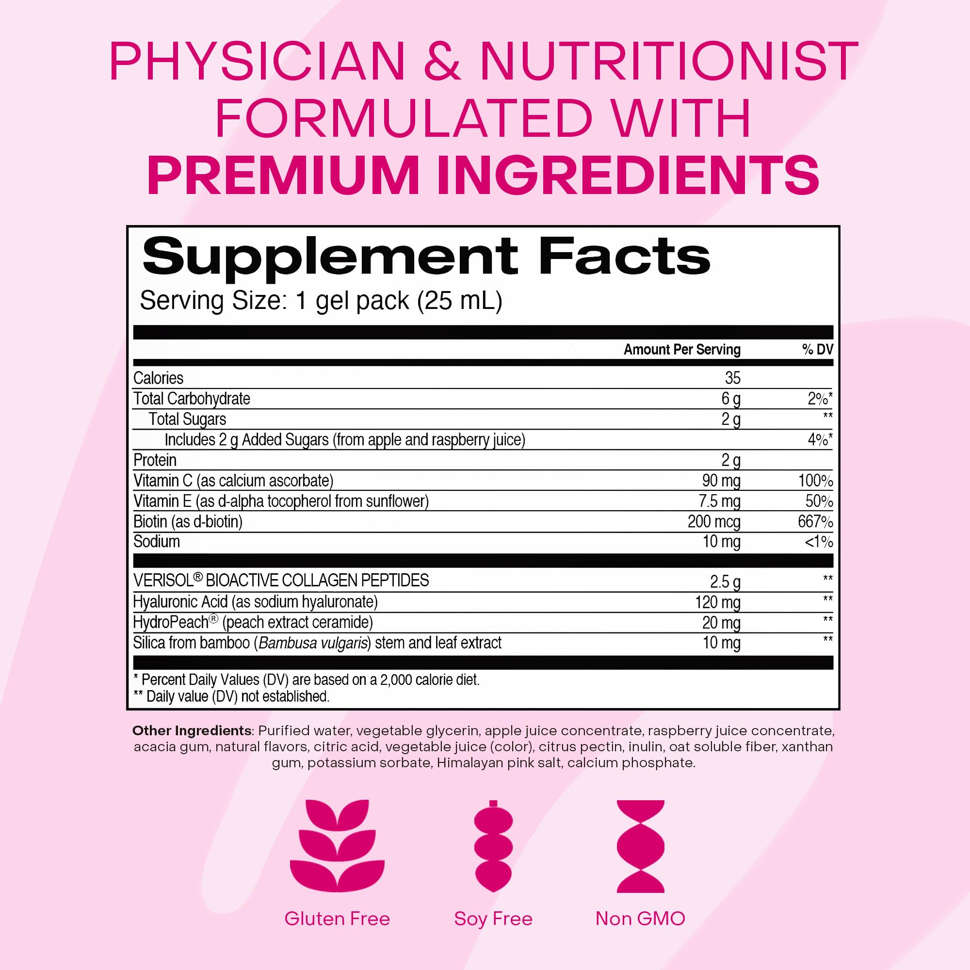 Gel packs served, showcasing raspberry flavor and texture