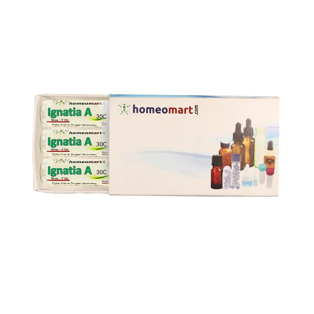 Ignatia Amara Homeopathy pellets in 30C potency, 2-dram glass vial