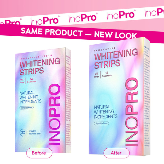 Box of InoPro Teeth Whitening Strips Kit with 28 strips