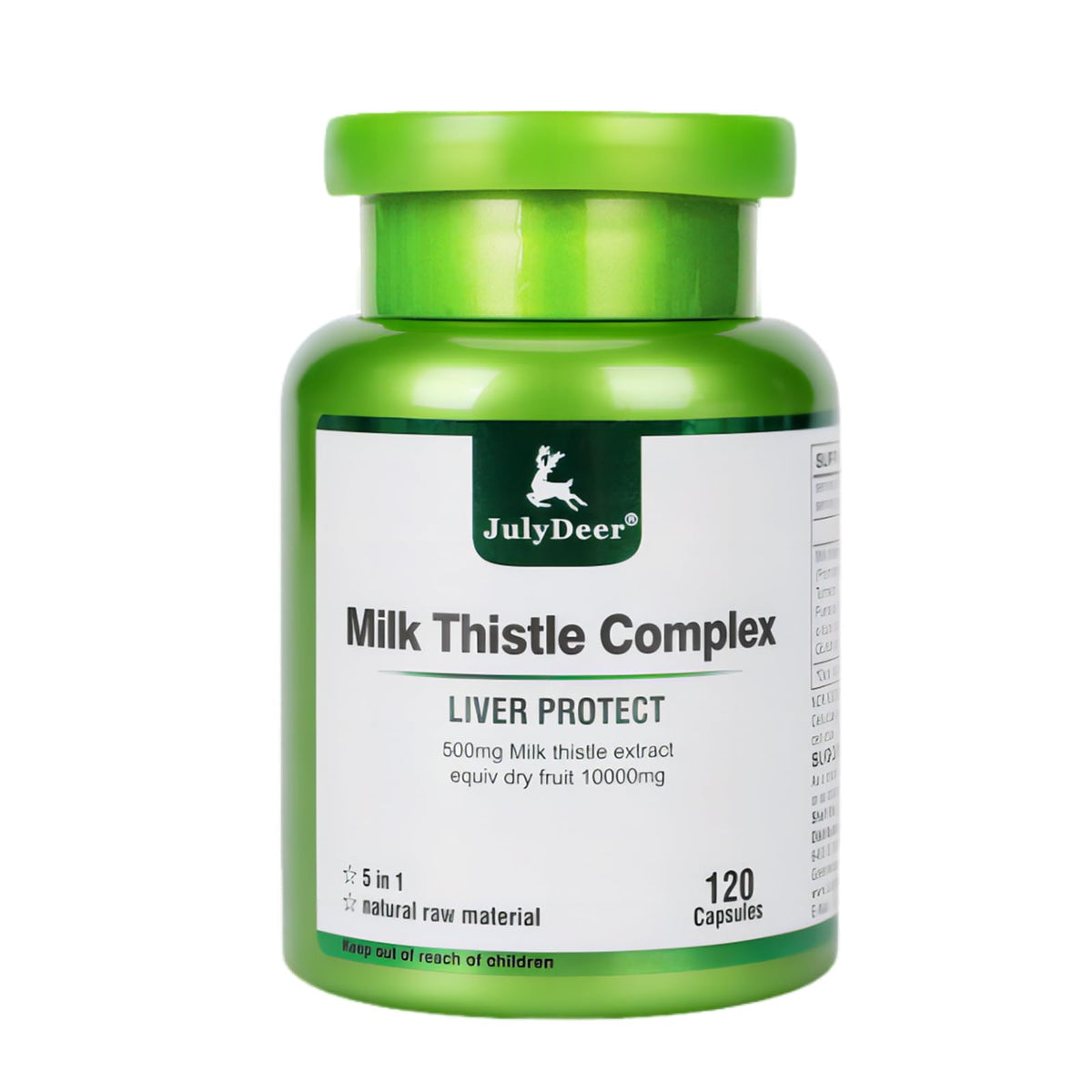 JulyDeer Milk Thistle 500 mg bottle front view