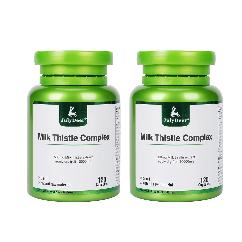 JulyDeer Milk Thistle 2-bottle package front view