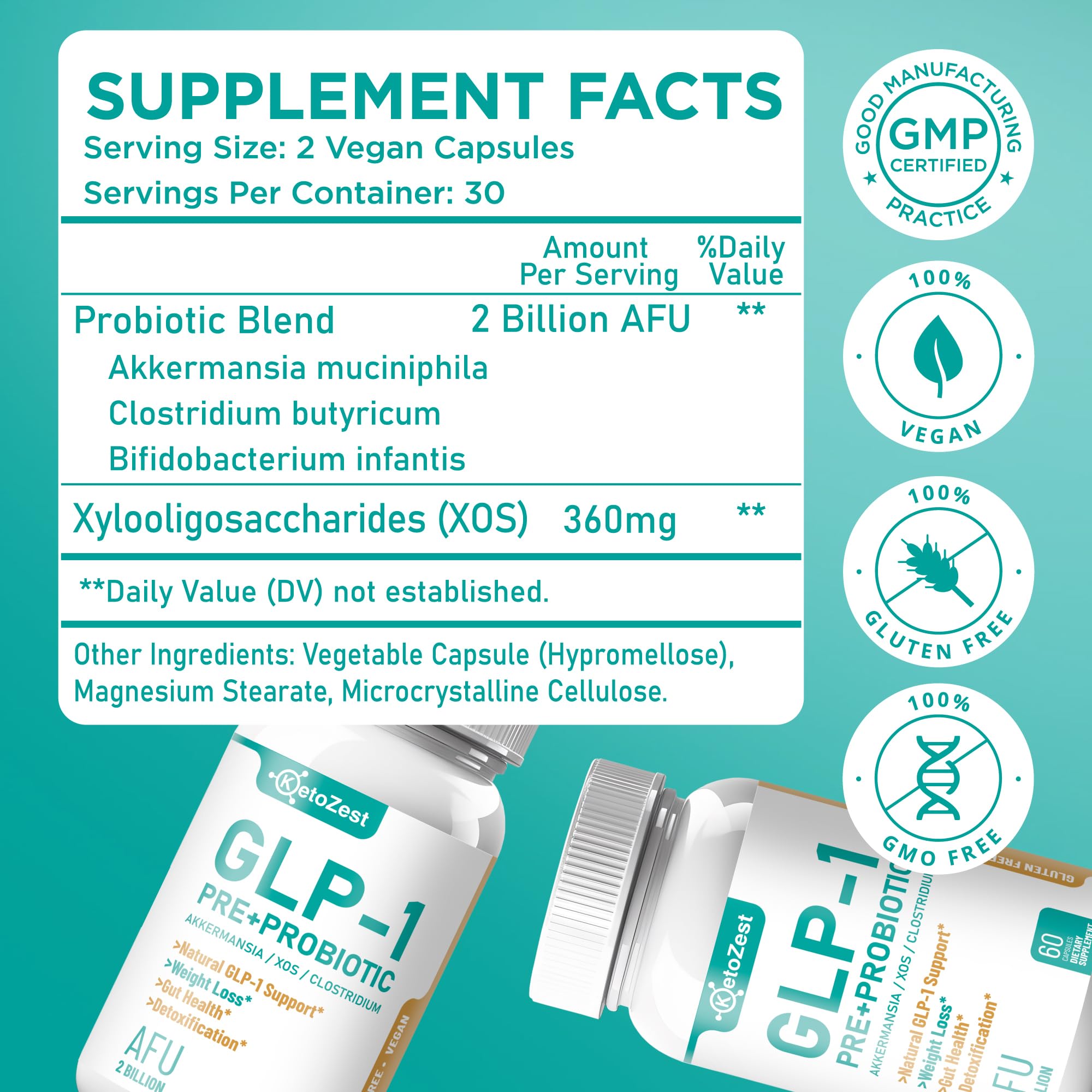 Packaging highlighting gut health and detox support