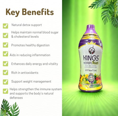 Kings Herbal Plus packaging with fruits and herbs