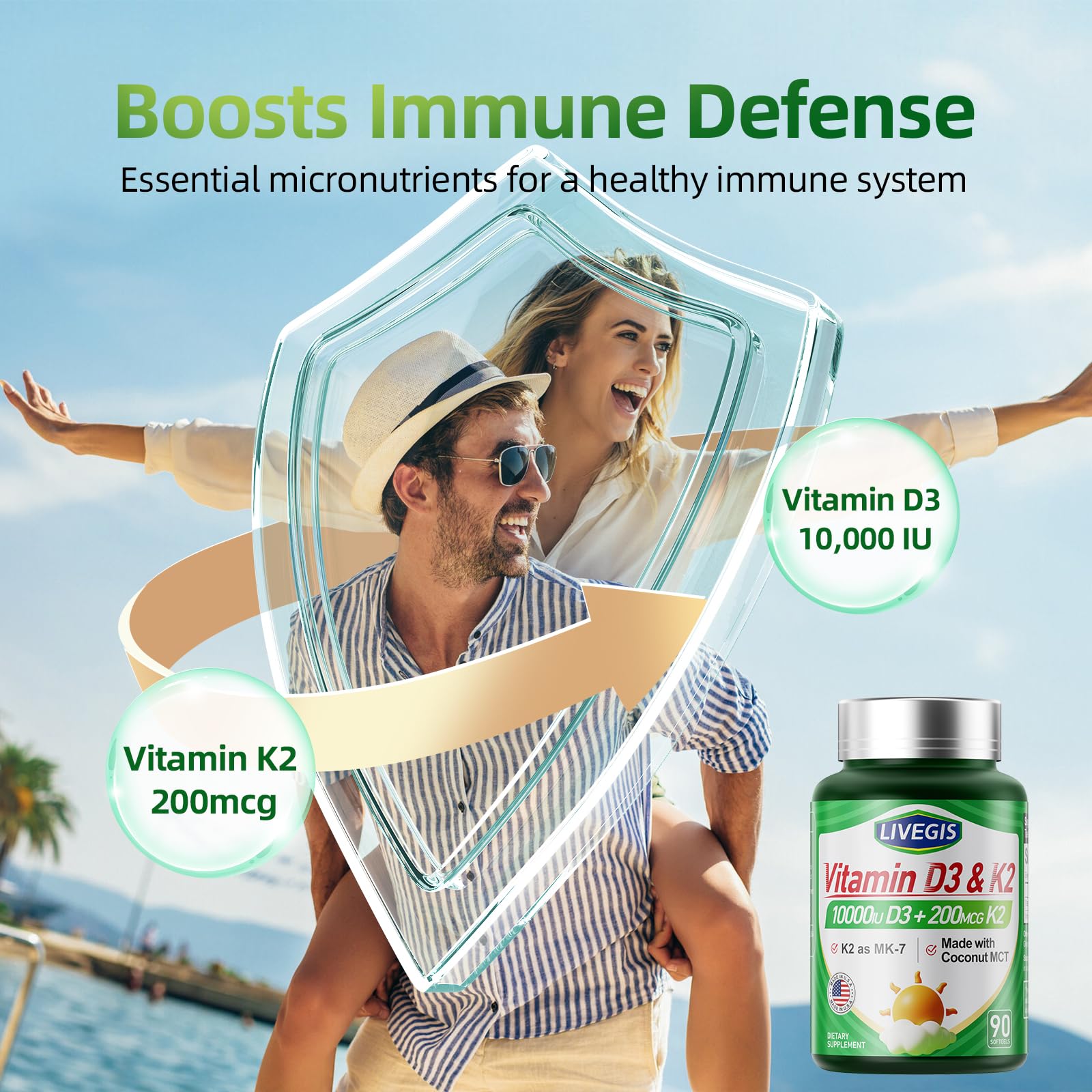 Bone and teeth health support with D3 and K2
