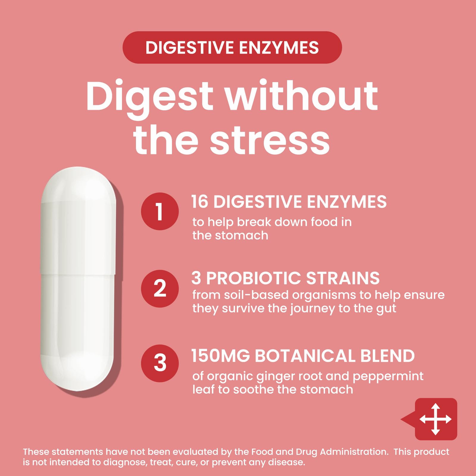 Digestive enzymes with organic prebiotics and probiotics
