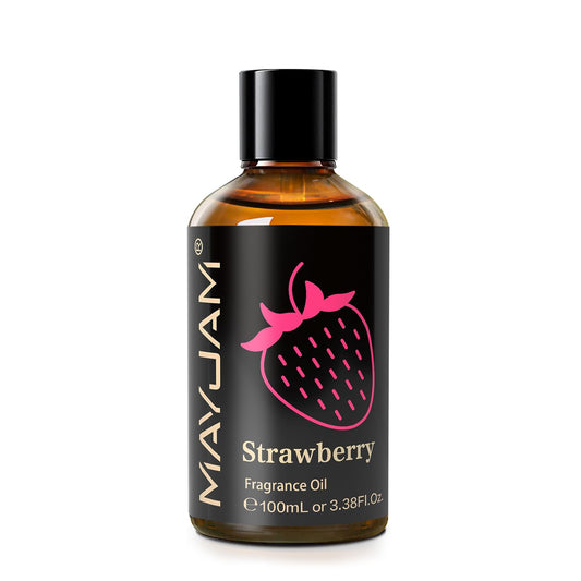 Amber glass bottle with dropper for MAYJAM Strawberry Fragrance Oil 100ml