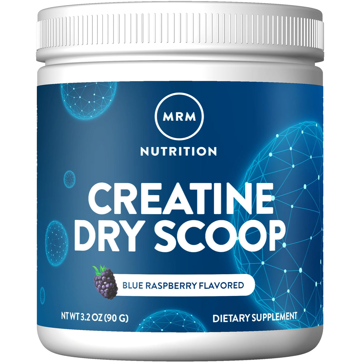 MRM Creatine Dry Scoop Blue Raspberry bottle front view
