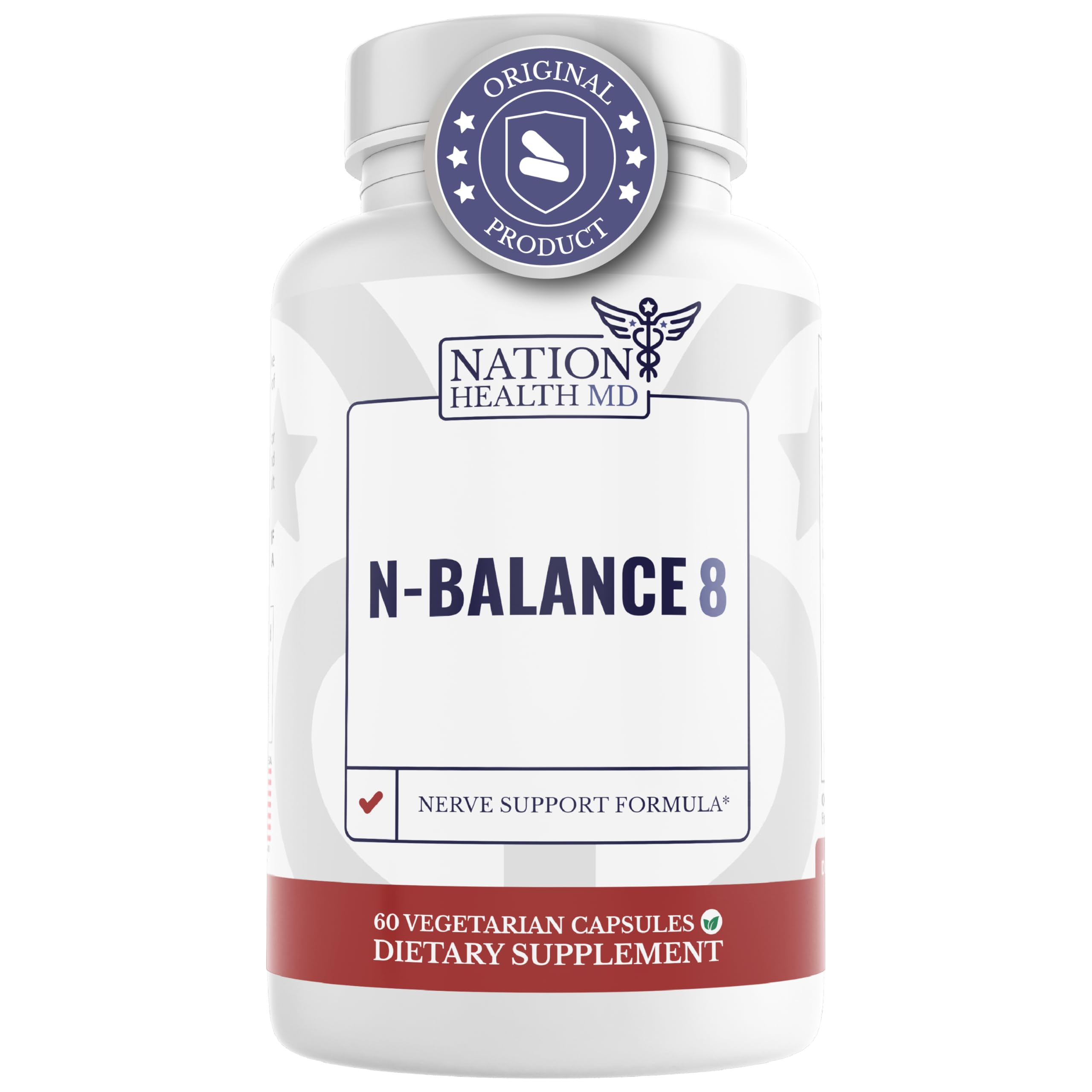N-Balance8 bottle and label highlighting nerve support ingredients