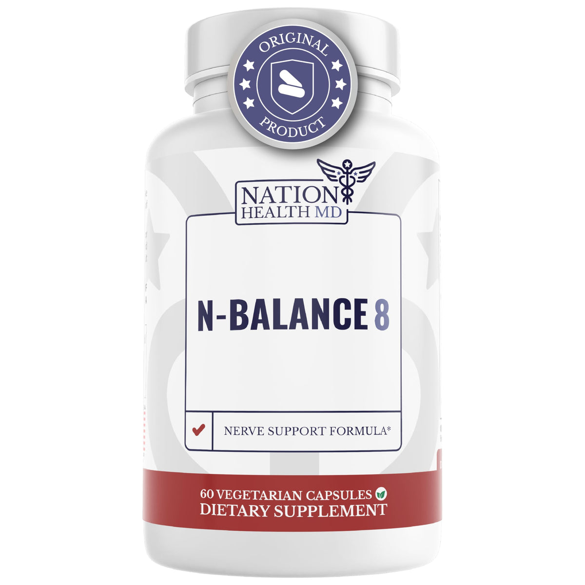 N-Balance8 bottle and label highlighting nerve support ingredients