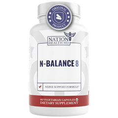 N-Balance8 bottle and label highlighting nerve support ingredients