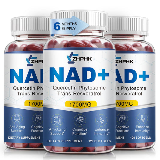 NAD supplement softgels bottle on white background