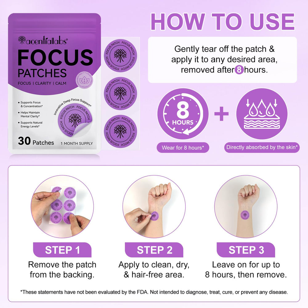 Natural ingredients and extracts used in NFILVSYO Focus Patch
