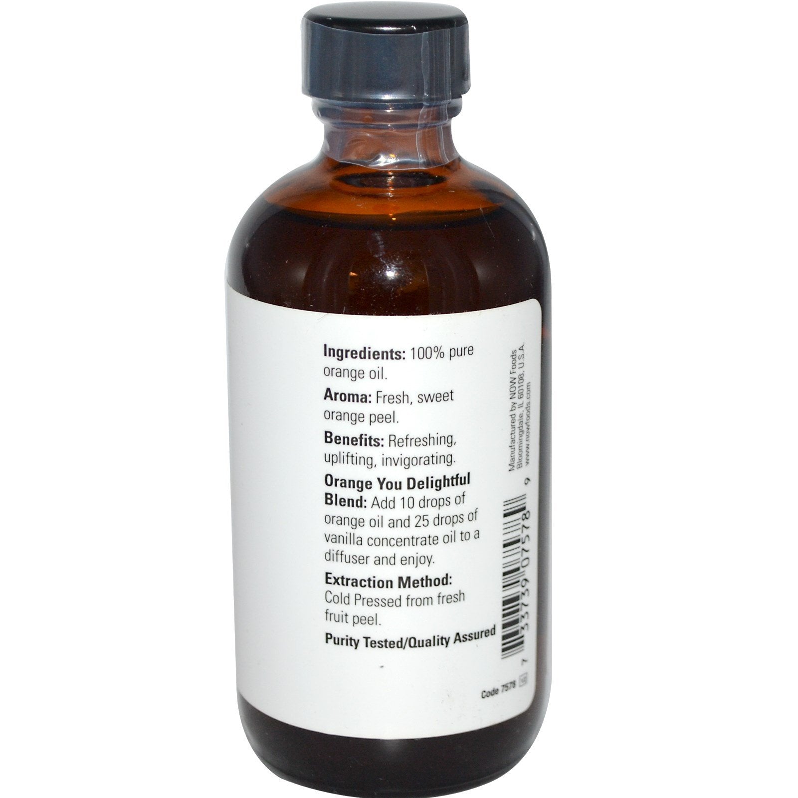NOW Foods Orange Essential Oil label and bottle