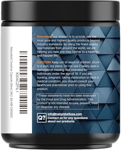 500-count bottle of NatureBell Creatine Monohydrate Capsules