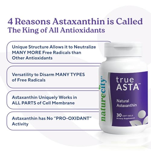 Close-up of TrueAsta 6mg Astaxanthin softgels