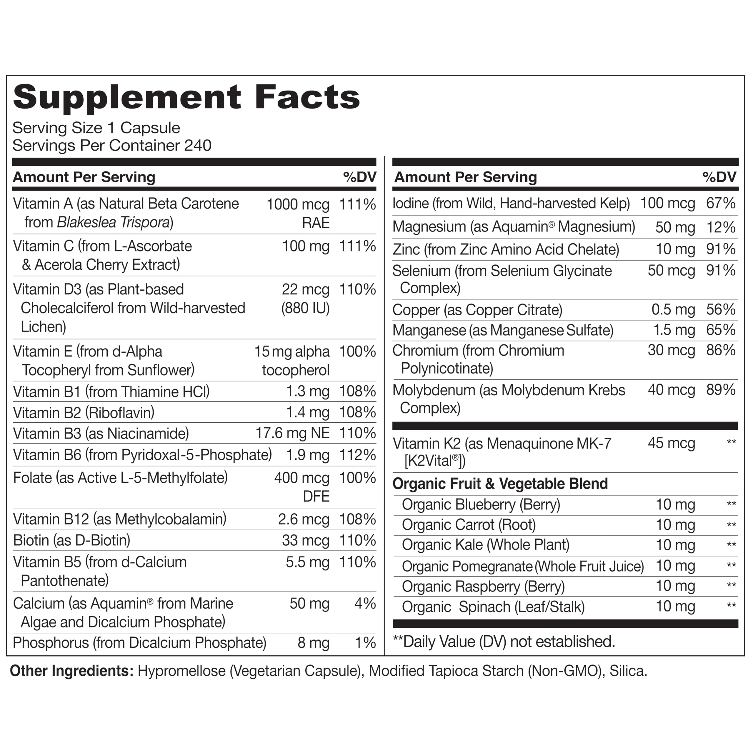 D3 from lichen source in NATURELO Men's Multivitamin