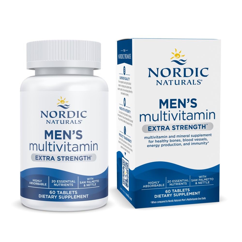 Front view of Nordic Naturals Men’s Multivitamin Extra Strength bottle