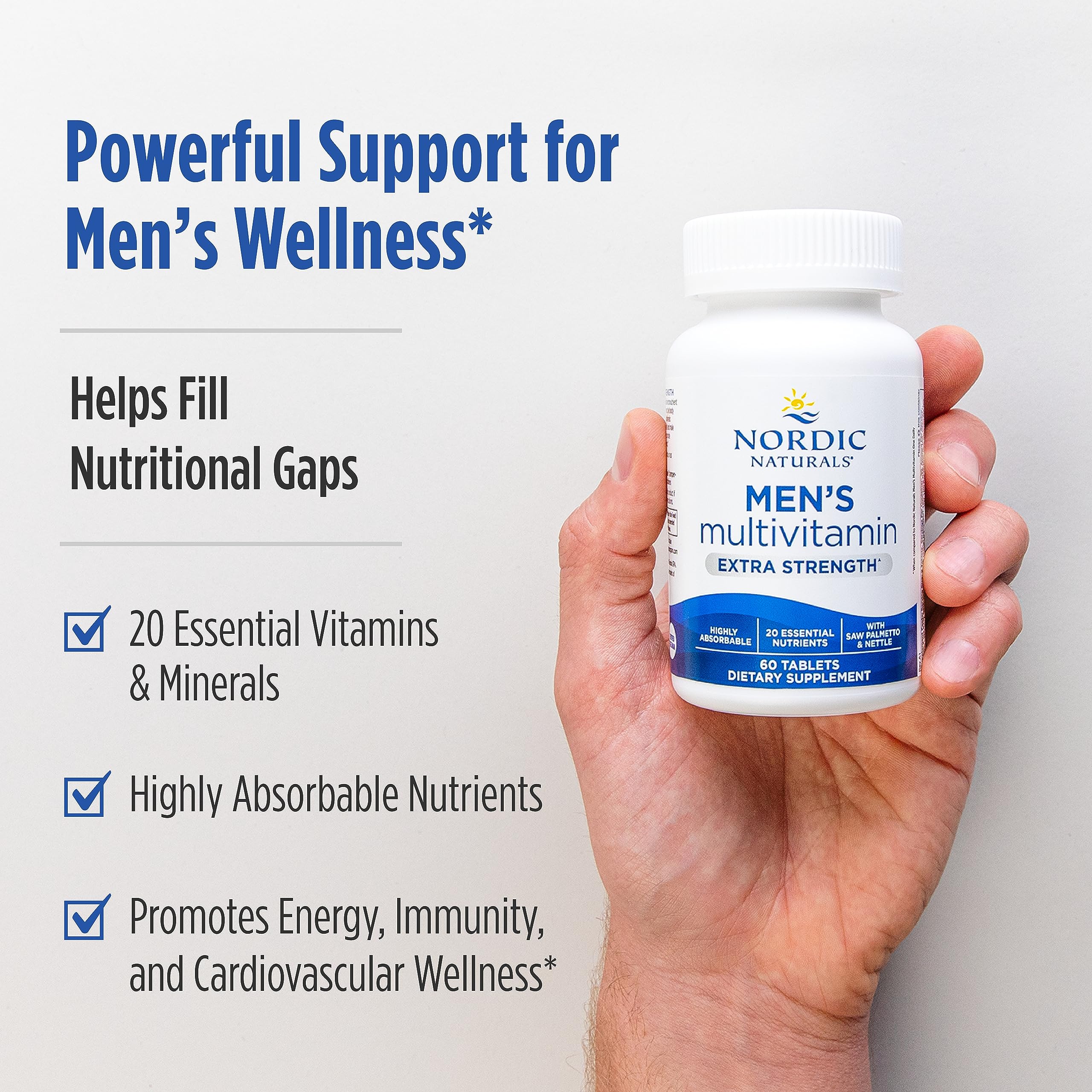 Serving size and nutrient information illustration for Nordic Naturals Multivitamin Extra Strength