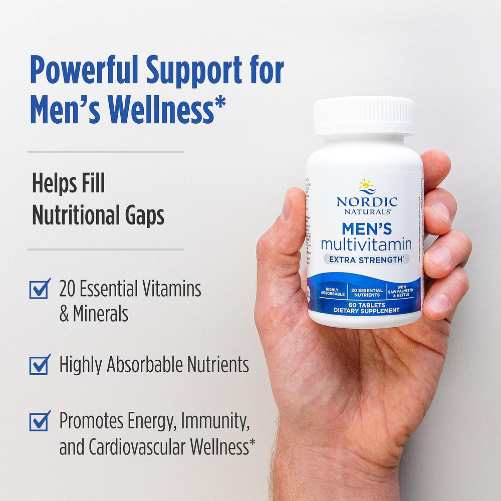 Serving size and nutrient information illustration for Nordic Naturals Multivitamin Extra Strength