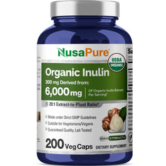 NusaPure Inulin Powder 20:1 extract, 300 mg per serving in 200 capsules