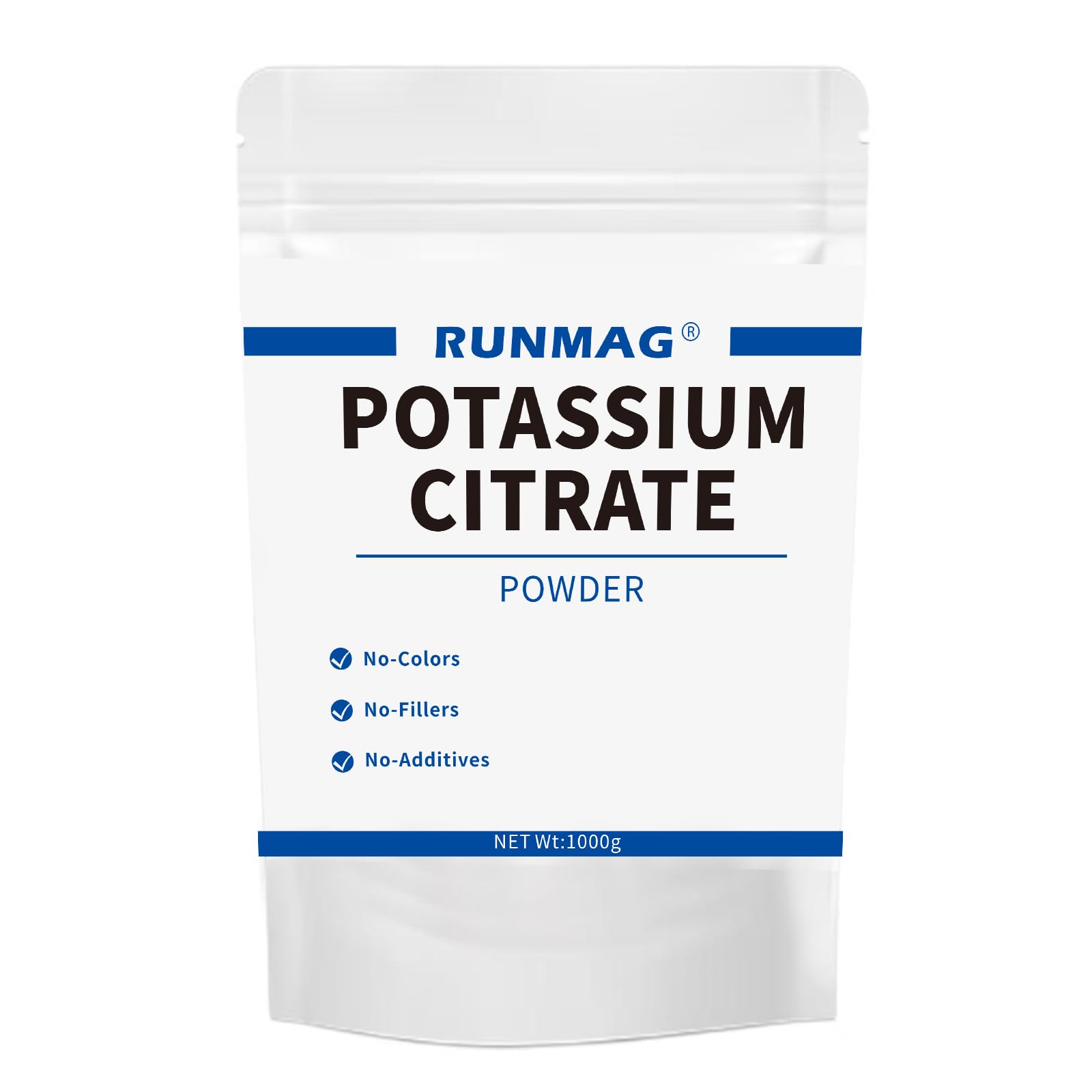 RUNMAG Natural Organic Potassium Citrate Powder 1000g - front view