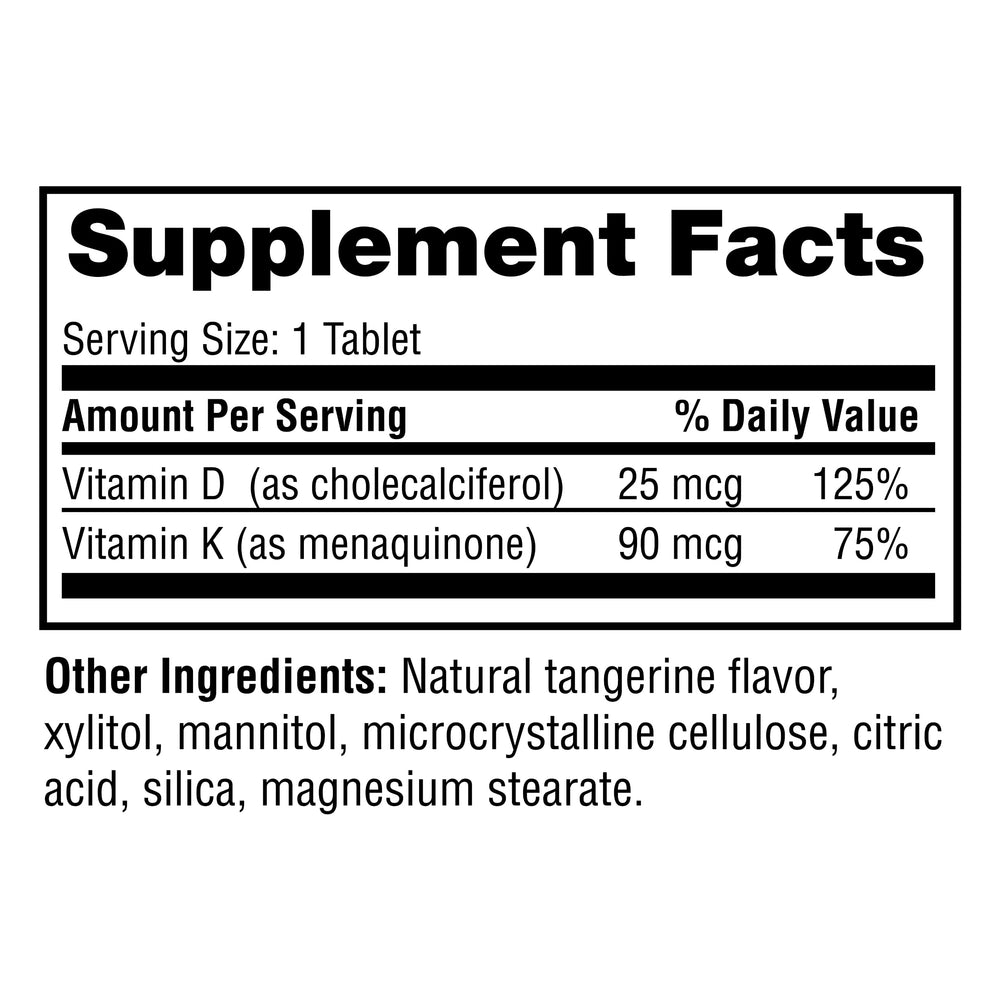 Close-up of Twinlab Vitamin D3 1000 + K2 Dots tablets