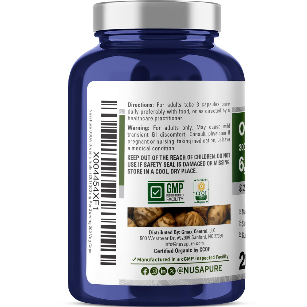 Vegetarian and vegan friendly inulin supplement capsules