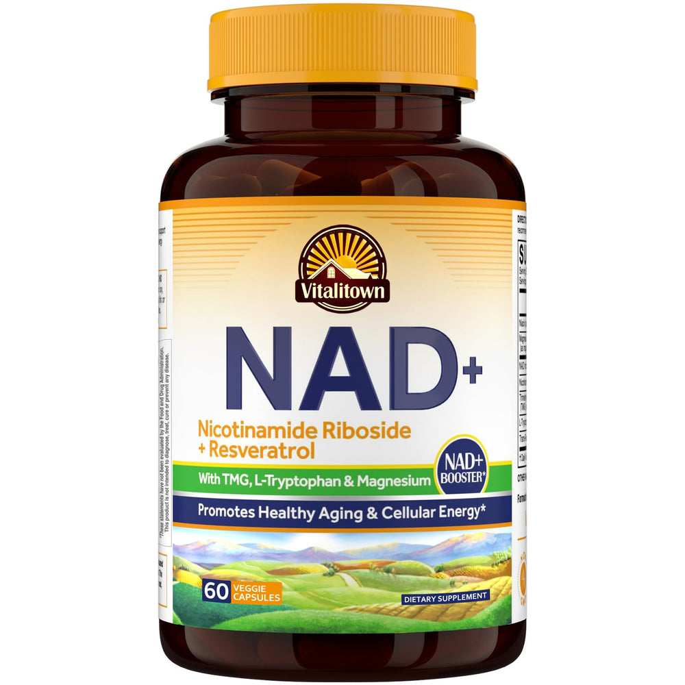 Vitalitown NAD Supplement bottle with 60 capsules