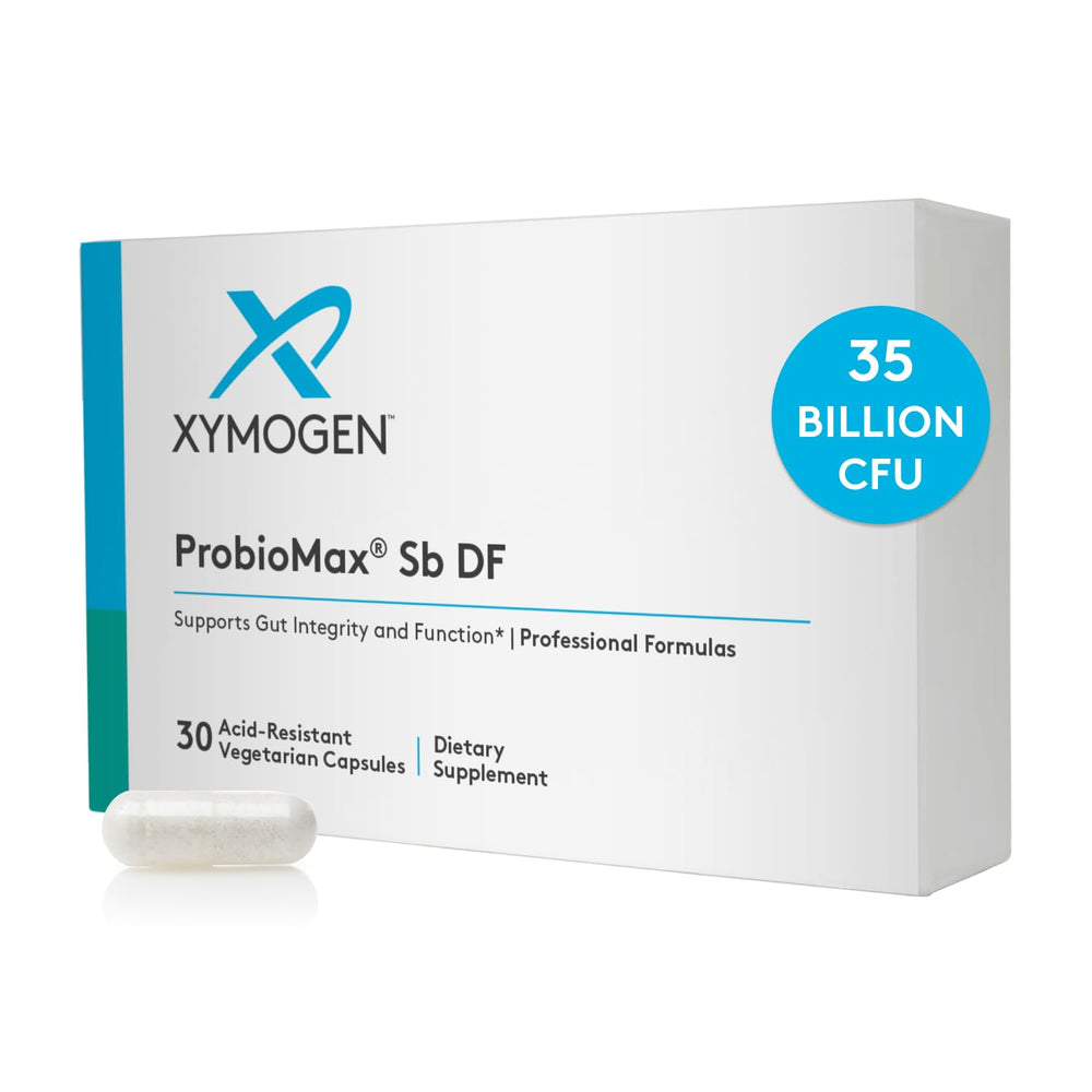 Front label of XYMOGEN ProbioMax Sb 35B