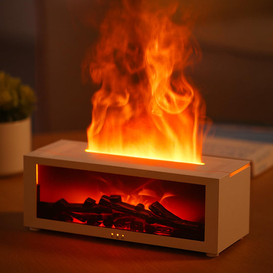 YALEDI White 7-Color Fireplace Diffuser with Remote – Front View