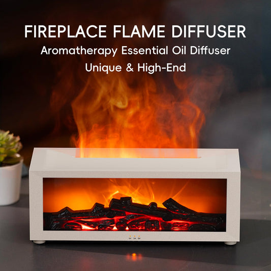 YALEDI White 7-Color Fireplace Diffuser – Side View